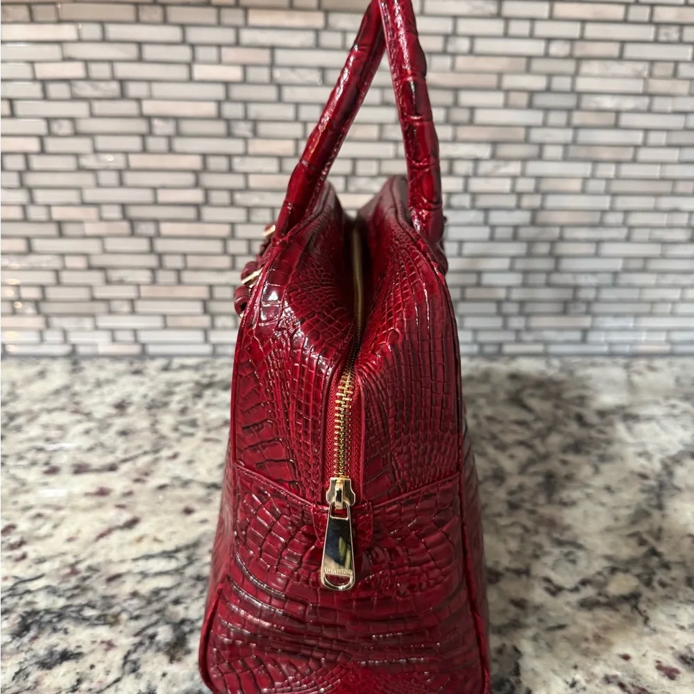 Brahmin Red Crocodile Embossed Satchel - Picture 6 of 7